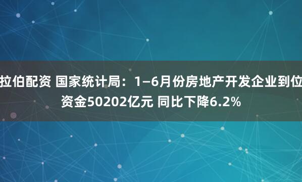 拉伯配资 国家统计局：1—6月份房地产开发企业到位资金50202亿元 同比下降6.2%